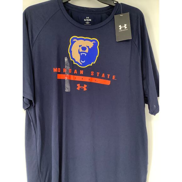 Under Armour Mens XL Navy Blue Morgan State Bears Football T-Shirt Active I12-9 - Picture 2 of 9